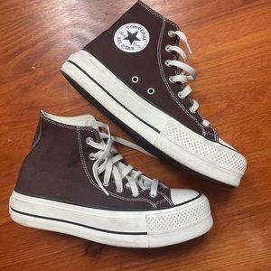 Brown Platform hightop converse